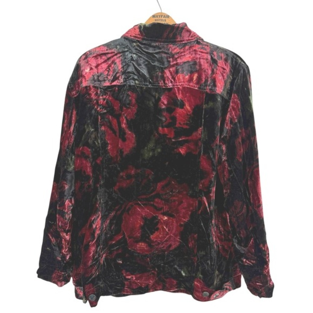 Chico's Velvet Burnout Jacket Top‎ Size 2 (US Large/12) Rayon Silk Dark Romantic - Picture 5 of 7